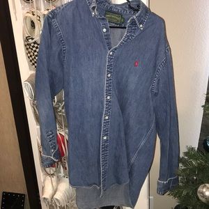 size large men’s polo button up